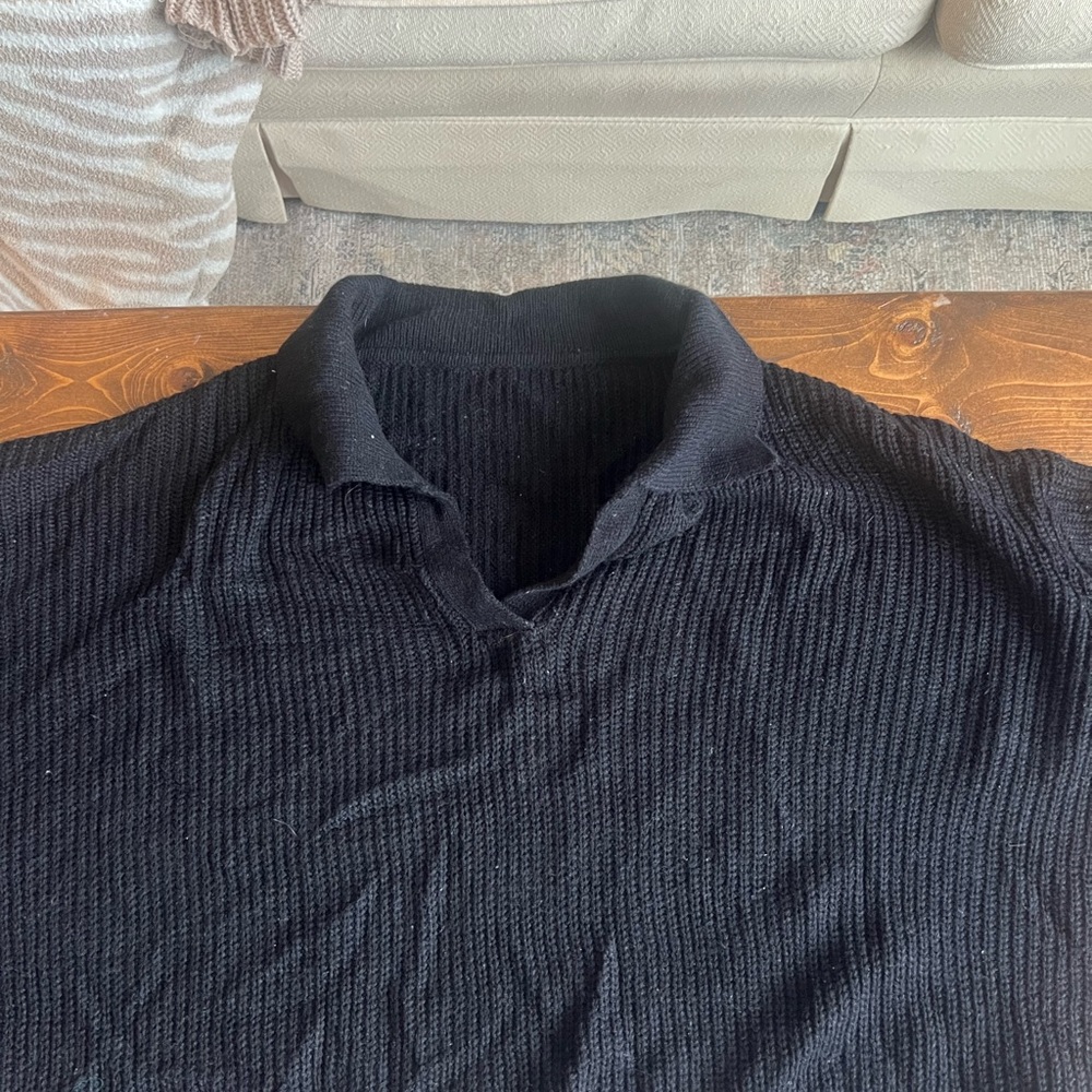 Black Ribbed Summer Sweater